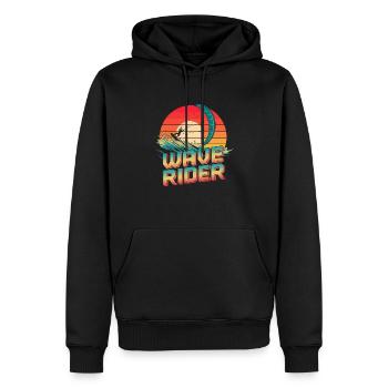 Wave rider Kitesurf Design - Sweat à capuche Premium bio Homme - noir - Devant - Nico (187cm)