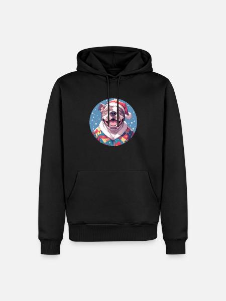 Julemotiv med en staffy - Herre Premium økologisk hoodie - sort