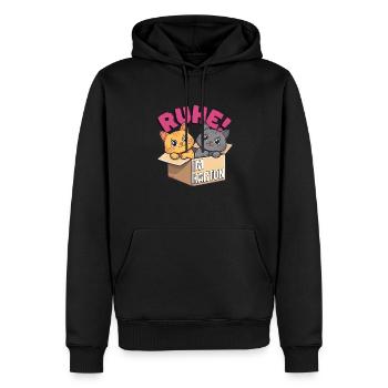 Ruhe im Karton lustiges Sprichwort Design - Männer Premium Bio Hoodie - Schwarz - Vorne - Nico (187cm)