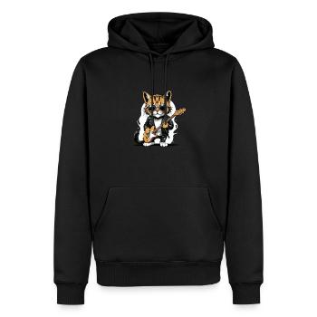 Cat Rocker Cat HardRock Gift - Sweat à capuche Premium bio Homme - noir - Devant - Nico (187cm)