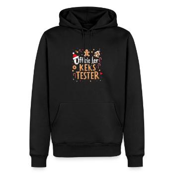 Offizieller Kekstester Weihnachtliche - Männer Premium Bio Hoodie - Schwarz - Vorne - Nico (187cm)