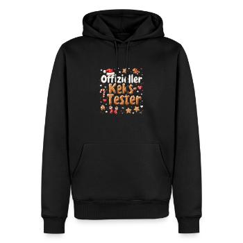 Offizieller Keks-Tester Weihnachtlicher Spaß - Männer Premium Bio Hoodie - Schwarz - Vorne - Nico (187cm)