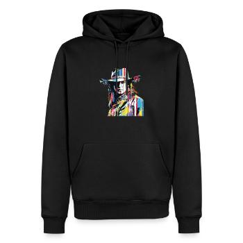 Amerikanerin Western, Land, Tradition, Kultur - Männer Premium Bio Hoodie - Schwarz - Vorne - Nico (187cm)