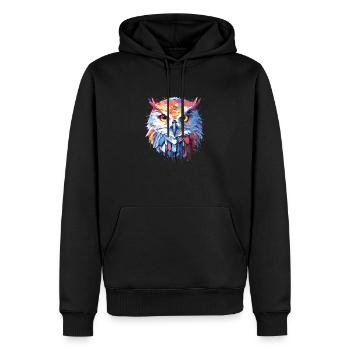 Eule Vogel Tier Natur Freiheit Tierwelt Abstrakt - Männer Premium Bio Hoodie - Schwarz - Vorne - Nico (187cm)