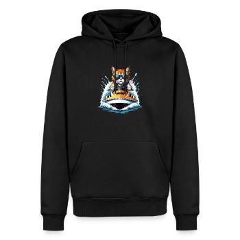 Cat Jet Ski Chat Drôle Drôle Cadeau - Sweat à capuche Premium bio Homme - noir - Devant - Nico (187cm)