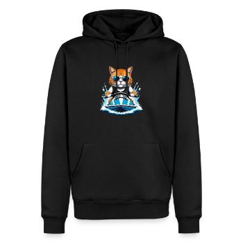 Cat Jet Ski Chat Drôle Drôle Cadeau - Sweat à capuche Premium bio Homme - noir - Devant - Nico (187cm)