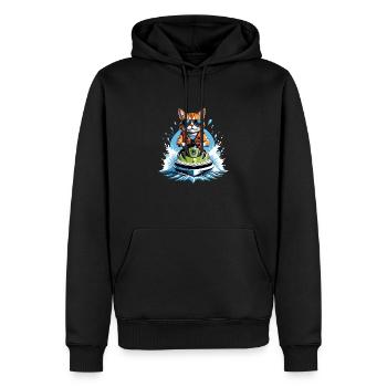 Cat Jet Ski Chat Drôle Drôle Cadeau - Sweat à capuche Premium bio Homme - noir - Devant - Nico (187cm)