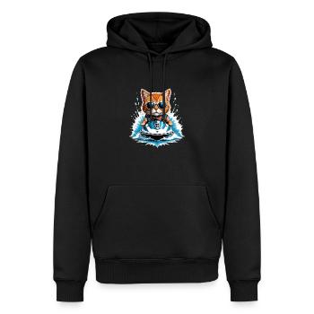 Cat Jet Ski Chat Drôle Drôle Cadeau - Sweat à capuche Premium bio Homme - noir - Devant - Nico (187cm)