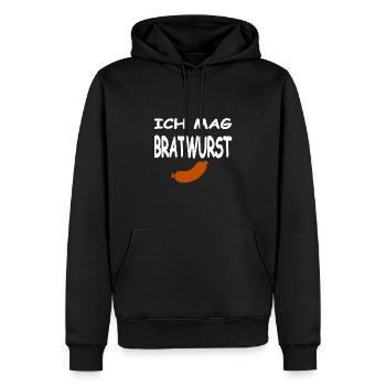 Bratwurst - Männer Premium Bio Hoodie - Schwarz - Vorne - Nico (187cm)