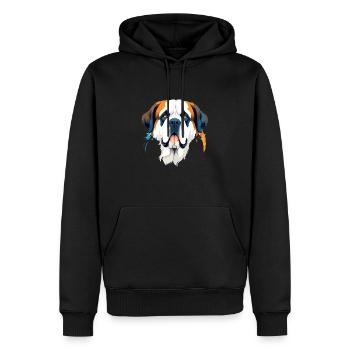 Saint Bernard Vector Art Vibrant Illustration - Men’s Premium Organic Hoodie - black - Front - Nico (187cm)