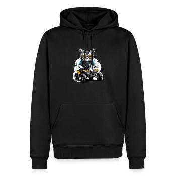 Cat Quad Cat Gift Moto Supermotard - Sweat à capuche Premium bio Homme - noir - Devant - Nico (187cm)