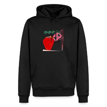PROVISORISCH - Männer Premium Bio Hoodie - Schwarz - Vorne - Nico (187cm)
