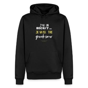 I have a secret, I'm going to be a big sister - Men’s Premium Organic Hoodie - black - Front - Nico (187cm)