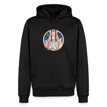 Fox Girl: Verzauberter Charme im Anime-Stil - Männer Premium Bio Hoodie - Schwarz - Vorne - Nico (187cm)