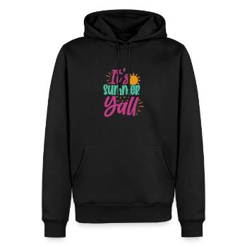 Sein Sommer Yall-01 - Männer Premium Bio Hoodie - Schwarz - Vorne - Nico (187cm)