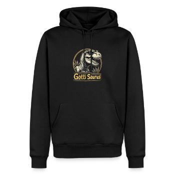 Götti Götti Saurus - Männer Premium Bio Hoodie - Schwarz - Vorne - Nico (187cm)