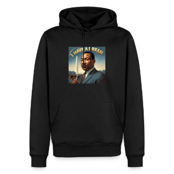Martin Luther König - Männer Premium Bio Hoodie - Schwarz - Vorne - Nico (187cm)