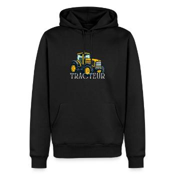 Traktor / Traktor / Traktor - Männer Premium Bio Hoodie - Schwarz - Vorne - Nico (187cm)