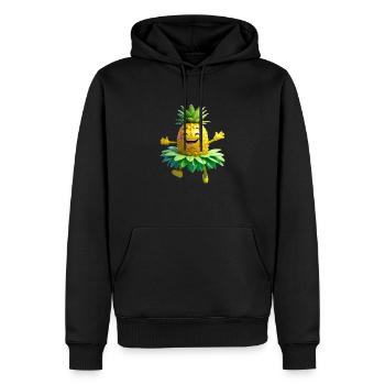 Ananas - Männer Premium Bio Hoodie - Schwarz - Vorne - Nico (187cm)