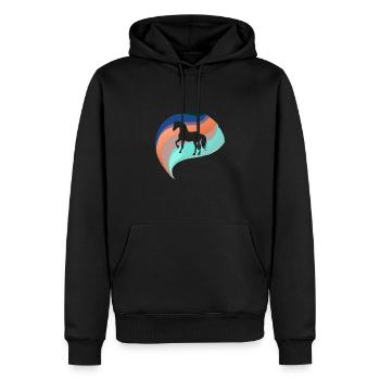 Horse Horse Head Wild Horse - Men’s Premium Organic Hoodie - black - Front - Nico (187cm)