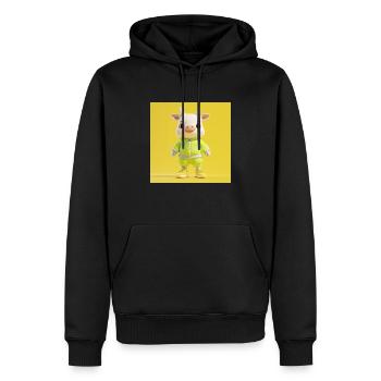 3d Character – Cute Goat - Men’s Premium Organic Hoodie - black - Front - Nico (187cm)