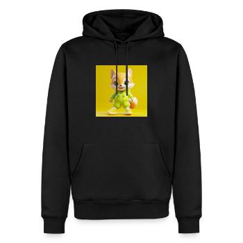 3d Character – Cute Fox - Men’s Premium Organic Hoodie - black - Front - Nico (187cm)