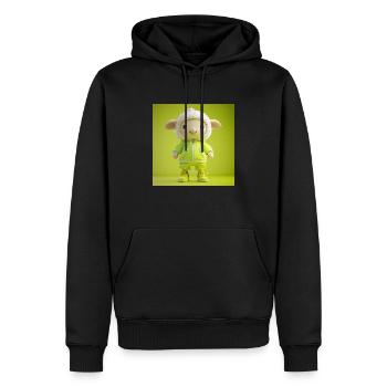 3D-Charakter - Lustiges Schaf - Männer Premium Bio Hoodie - Schwarz - Vorne - Nico (187cm)