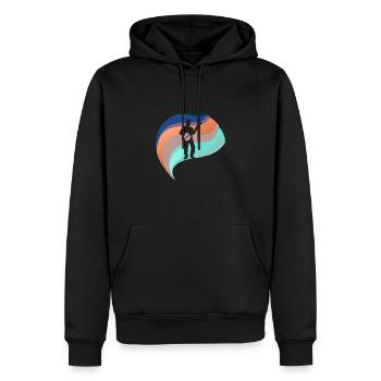 Musique country - Sweat à capuche Premium bio Homme - noir - Devant - Nico (187cm)