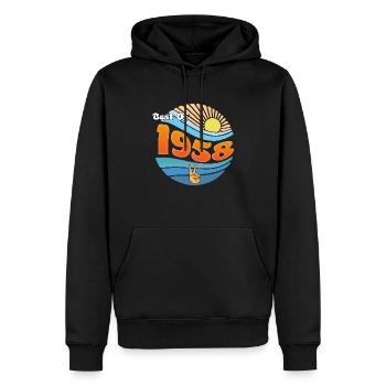 Vintage Vibes 1958 – Style classique du 67e anniversaire - Sweat à capuche Premium bio Homme - noir - Devant - Nico (187cm)