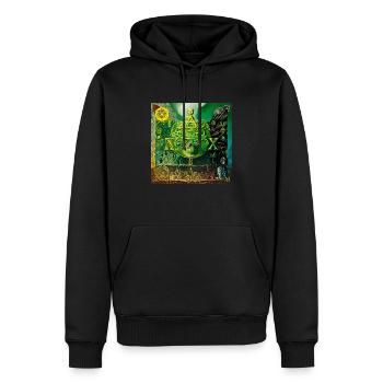 grand NOXPOX Typo ordinateur crâne pilule de champignon de chanvre - Sweat à capuche Premium bio Homme - noir - Devant - Nico (187cm)