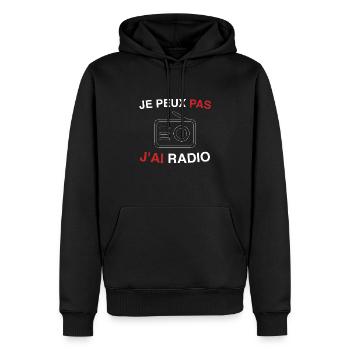 animateur je peux pas j'ai radio - Sweat à capuche Premium bio Homme - noir - Devant - Nico (187cm)