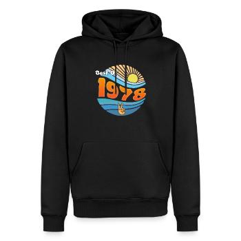 Vintage Vibes 1978 – Style classique du 47e anniversaire - Sweat à capuche Premium bio Homme - noir - Devant - Nico (187cm)