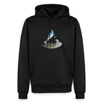 Piano Piano Symphonie - Sweat à capuche Premium bio Homme - noir - Devant - Nico (187cm)