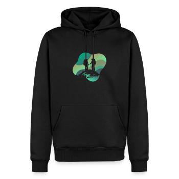 Randonneurs - Sweat à capuche Premium bio Homme - noir - Devant - Nico (187cm)