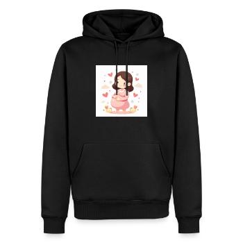 Maman Mignonne - Grossesse Féérique - Sweat à capuche Premium bio Homme - noir - Devant - Nico (187cm)