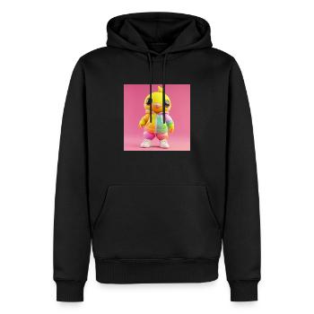 3d Character - Cute Rainbow Bird - Men’s Premium Organic Hoodie - black - Front - Nico (187cm)