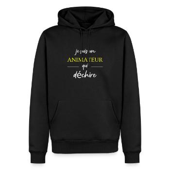 Ich bin ein Animator, der weint - Männer Premium Bio Hoodie - Schwarz - Vorne - Nico (187cm)