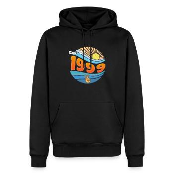 Retro 1999 – Celebrating 26 Legendary Years - Men’s Premium Organic Hoodie - black - Front - Nico (187cm)