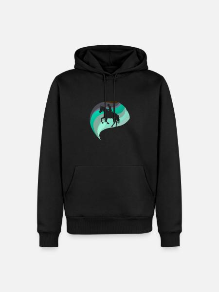 Cheval Sports équestres Cheval sauvage - Sweat à capuche Premium bio Homme - noir