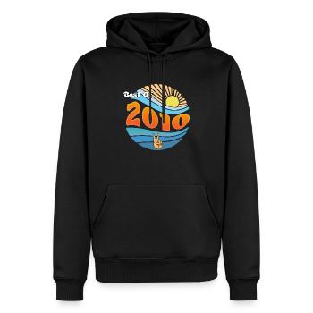 Né en 2010 – Célébration de 15 années inoubliables - Sweat à capuche Premium bio Homme - noir - Devant - Nico (187cm)