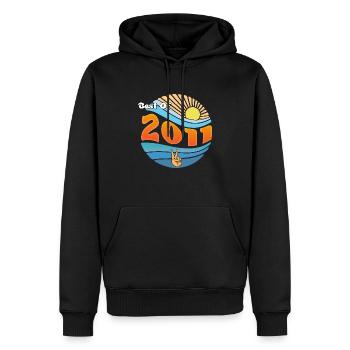 Geboren 2011 – Wir feiern 14 erstaunliche Jahre - Männer Premium Bio Hoodie - Schwarz - Vorne - Nico (187cm)
