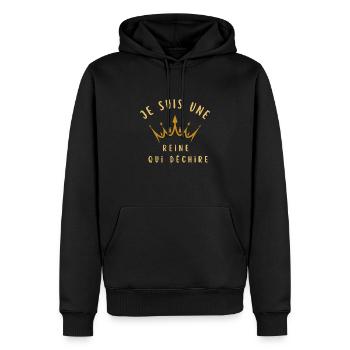 Ich bin eine Königin, die weint - Männer Premium Bio Hoodie - Schwarz - Vorne - Nico (187cm)