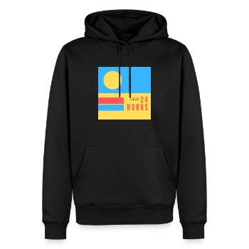 Design rétro 1 L’art de courir aux 24 Heures - Sweat à capuche Premium bio Homme - noir - Devant - Nico (187cm)