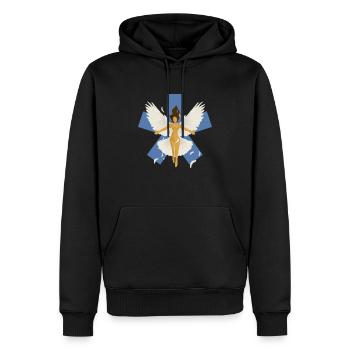 Heiliger Engel - Männer Premium Bio Hoodie - Schwarz - Vorne - Nico (187cm)