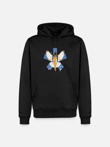 Heiliger Engel - Männer Premium Bio Hoodie - Schwarz