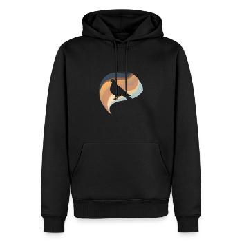 Colombe de la paix Oeufs de pigeon - Sweat à capuche Premium bio Homme - noir - Devant - Nico (187cm)