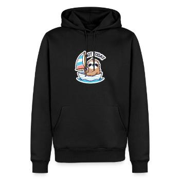 Segelbot mit Faultier - Männer Premium Bio Hoodie - Schwarz - Vorne - Nico (187cm)