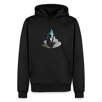 Jazz - Männer Premium Bio Hoodie - Schwarz - Vorne - Nico (187cm)