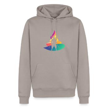 Épée Samouraï - Sweat à capuche Premium bio Homme - taupe - Devant - Nico (187cm)
