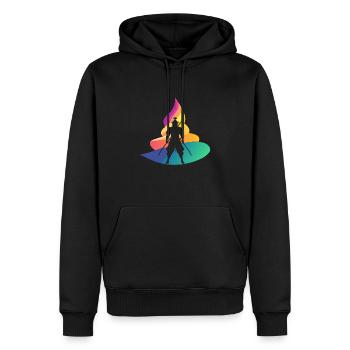 Épée Samouraï - Sweat à capuche Premium bio Homme - noir - Devant - Nico (187cm)